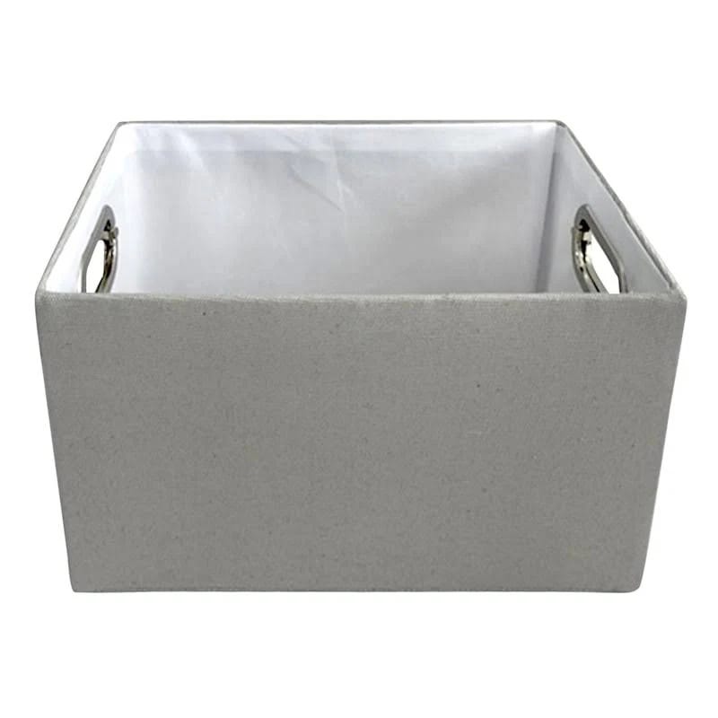 Grey Rectangle Fabric Blanket Basket | Image