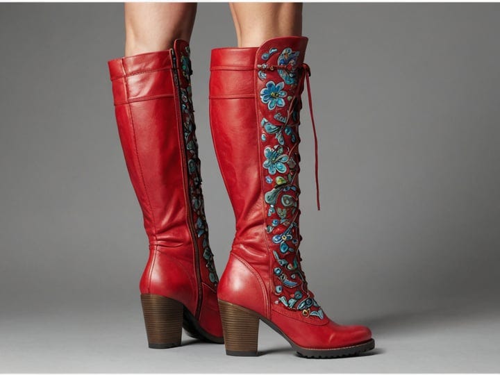 Womens-Knee-High-Boots-Red-2