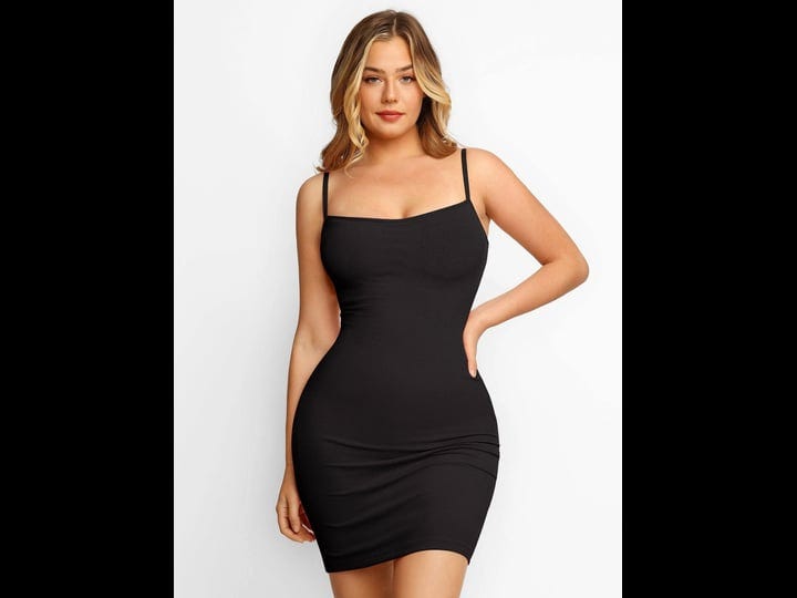 popilush-black-built-in-shapewear-midi-dress-xl-womens-sexy-sleeveless-spaghetti-strap-bodycon-mini--1