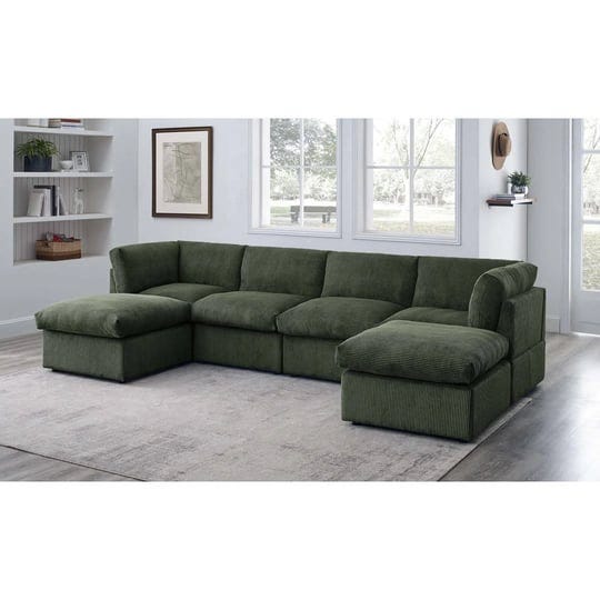 annai-129-wide-reversible-modular-corner-sectional-with-ottoman-wade-logan-body-fabric-green-velvet-1