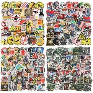 Funny Hard Hat Stickers and Tool Box Decals Variety Pack | Image