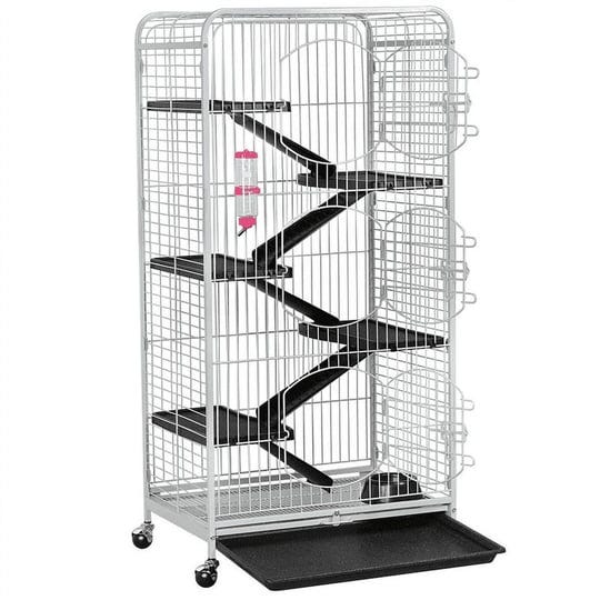 easyfashion-6-level-large-metal-cat-cage-with-3-front-doors-white-52-inch-size-25-2-in-x-17-2-in-x-5-1