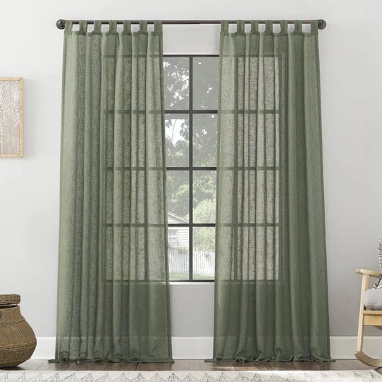 archaeo-burlap-weave-linen-blend-tab-top-curtain-single-panel-moss-green-50-x-63-1