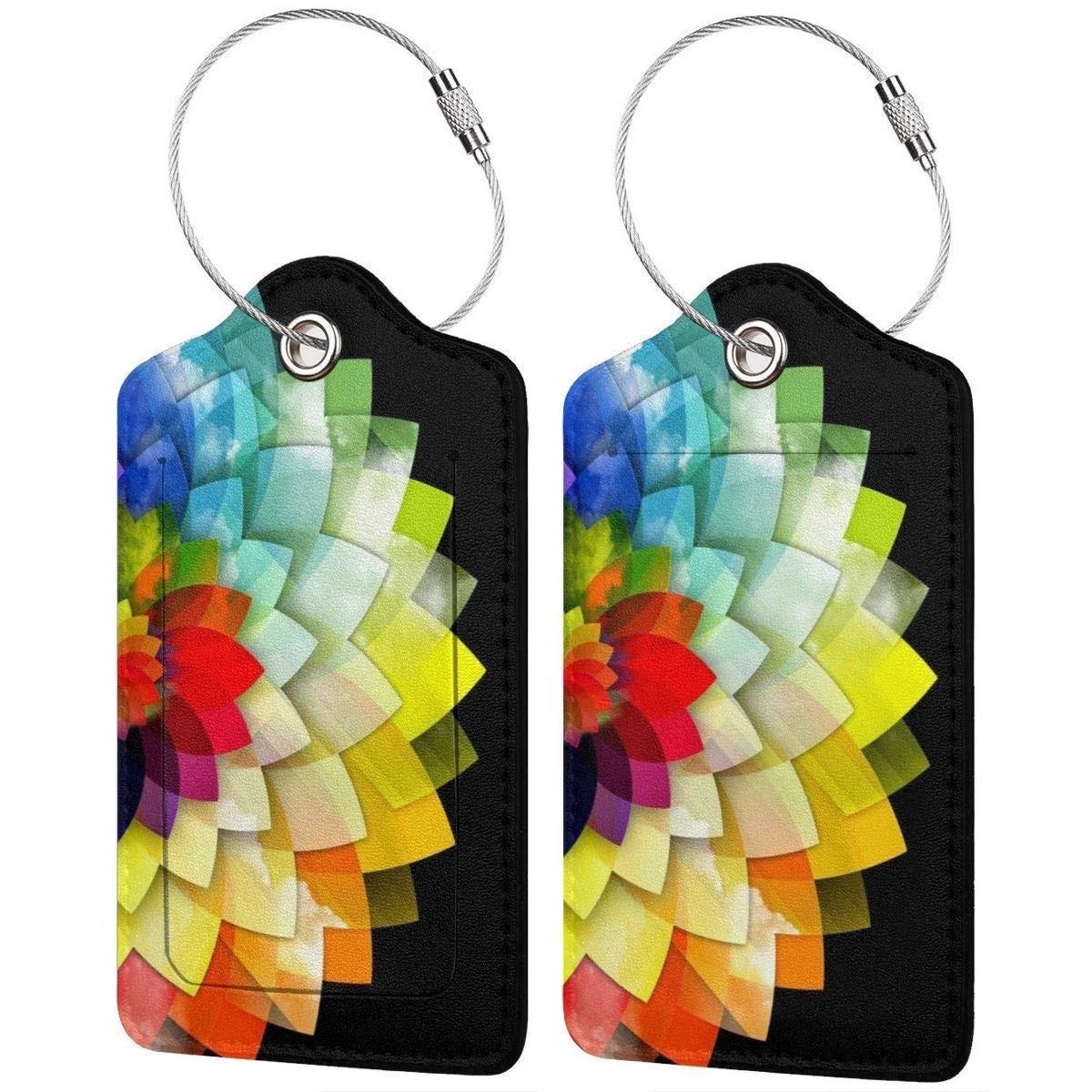 Colorful Flower Luggage Tags with Privacy Cover | Image