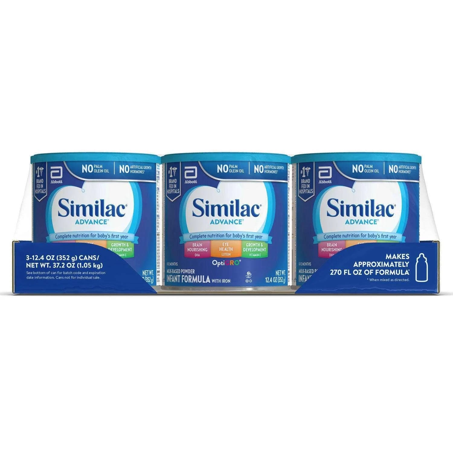 Similac Pro Advance Powder Infant Formula with Iron - 12.4 oz (3 Pack) | Image