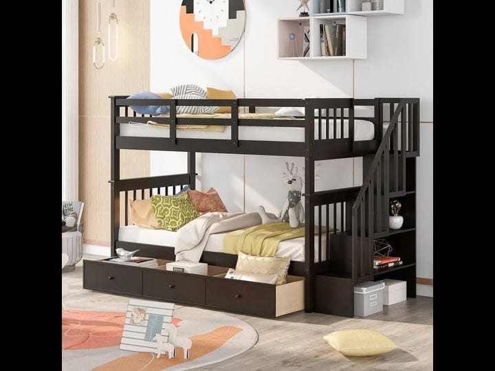 twin-over-twin-bunk-bed-with-stairs-and-3-storage-drawers-solid-wood-bunk-bed-frame-with-storage-for-1