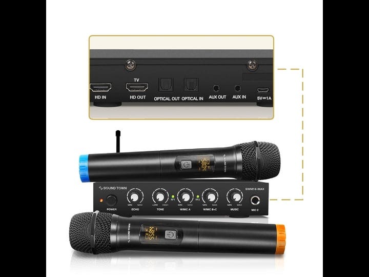sound-town-wireless-microphone-karaoke-mixer-system-with-hd-audio-return-channel-optical-toslink-aux-1