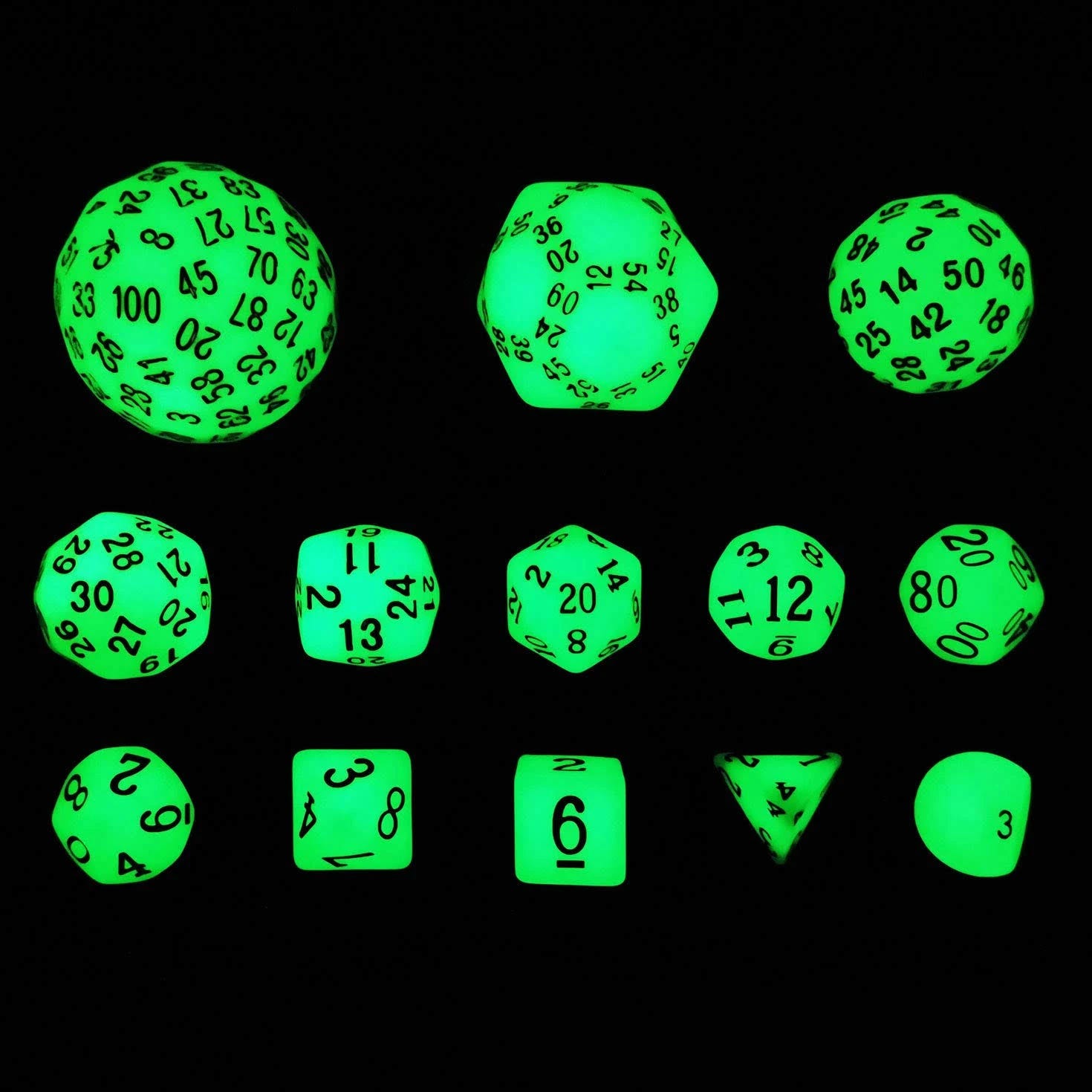 Glowing Polyhedral Dice Set for RPG Games | Image
