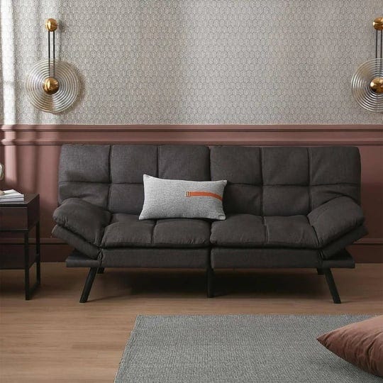 71-loveseat-sleeper-futon-modern-convertible-folding-sofa-bed-dark-grey-1