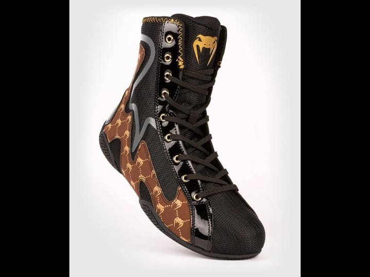 venum-elite-evo-monogram-boxing-shoes-black-brown-1