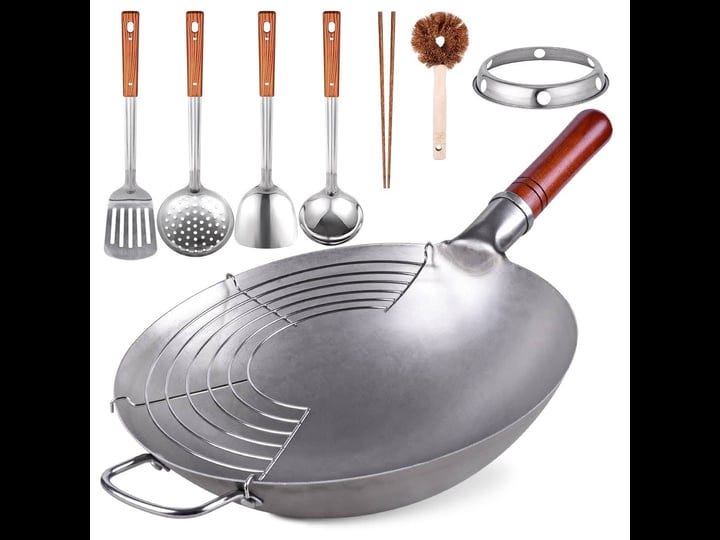 teewe-carbon-steel-wok-traditional-hand-hammered-wok-13-4-chinese-wok-round-bottom-wok-pan-set-with--1