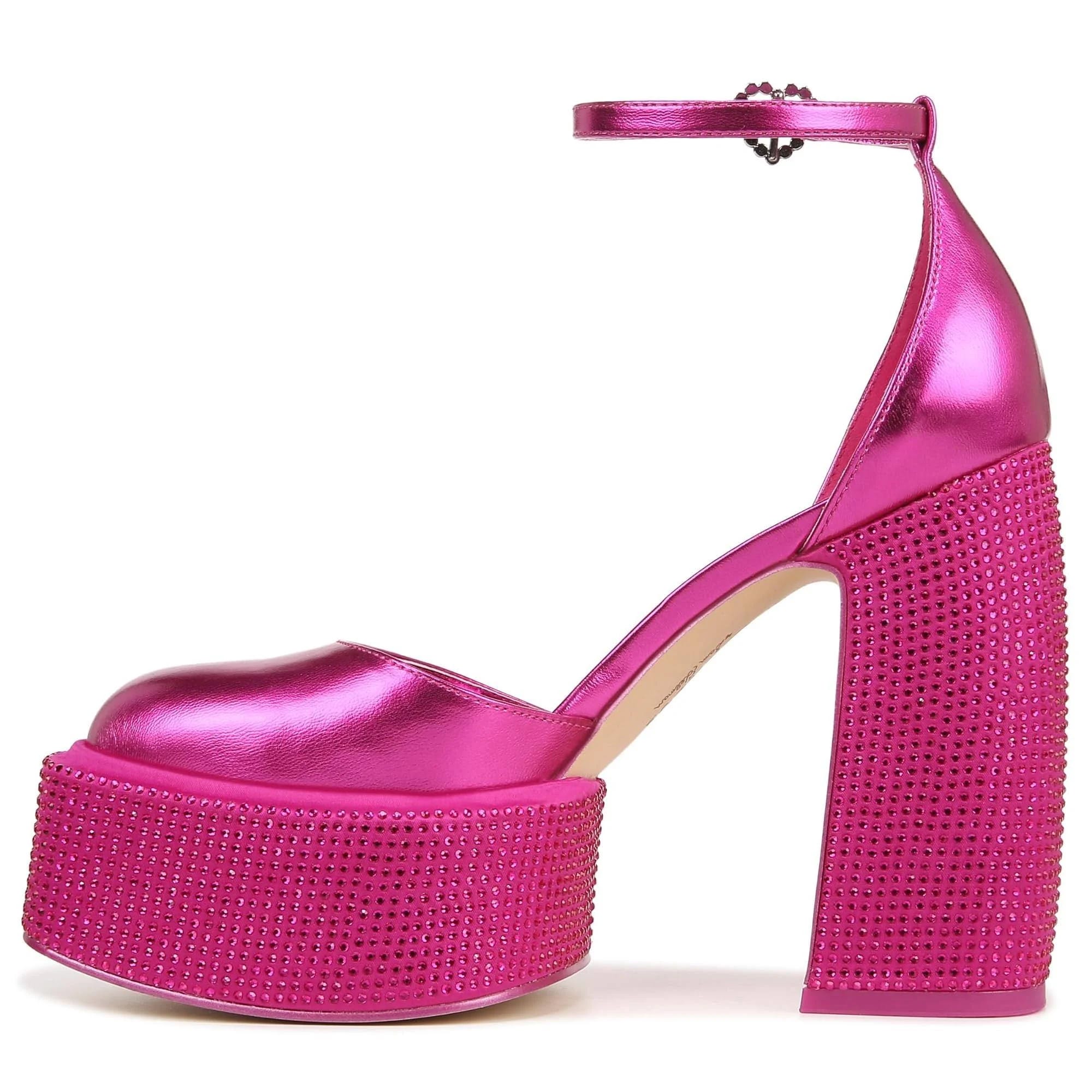 Pink Chunky Heels: Sparkling Circus NY Bailey Jewel by Sam Edelman | Image