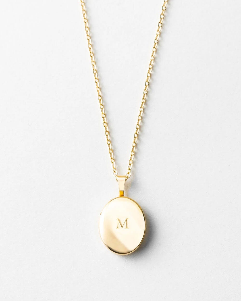 Customizable Oval Locket Necklace with Round Box Enclosure | Image