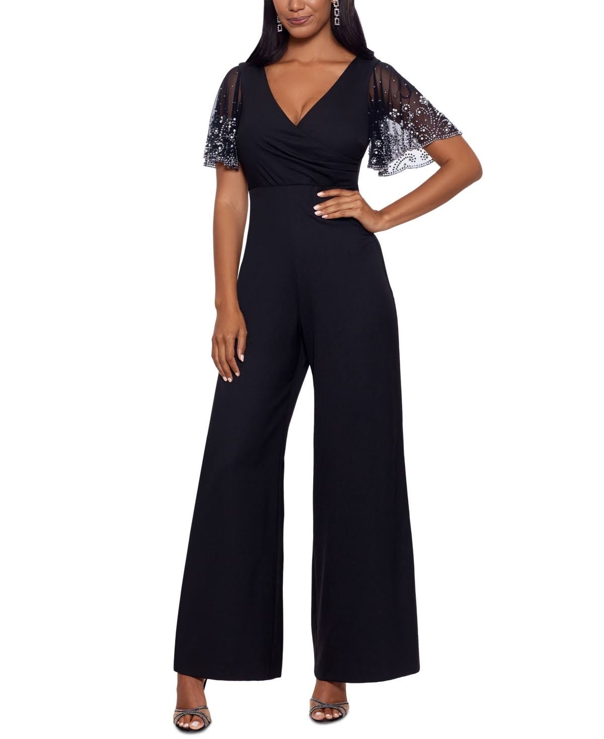 Sequined Embellished Wide-Leg Party Jumpsuit by Betsy & Adam | Image