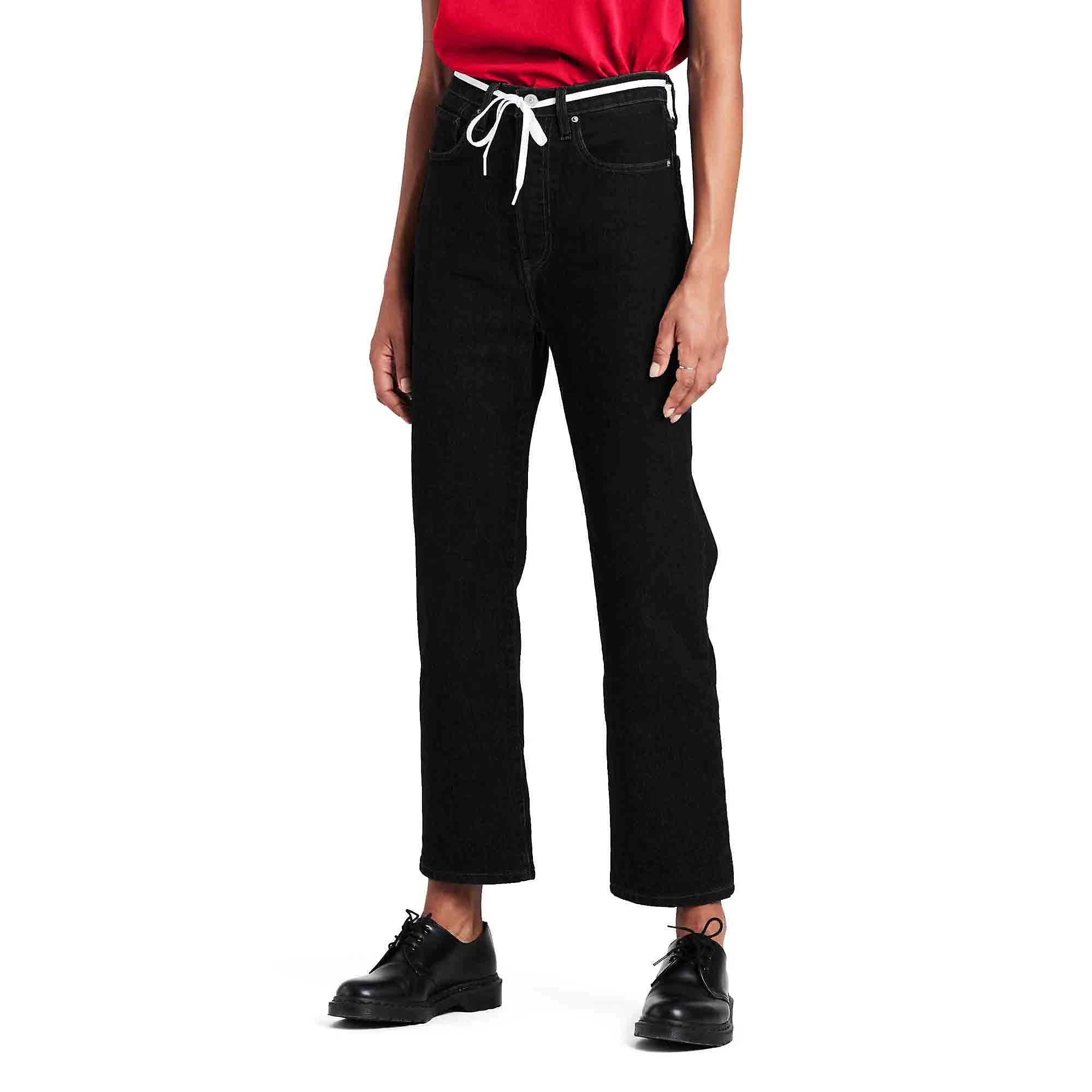 Iconic Levi's Ribcage Straight Ankle Jeans in Black Sprout | Image