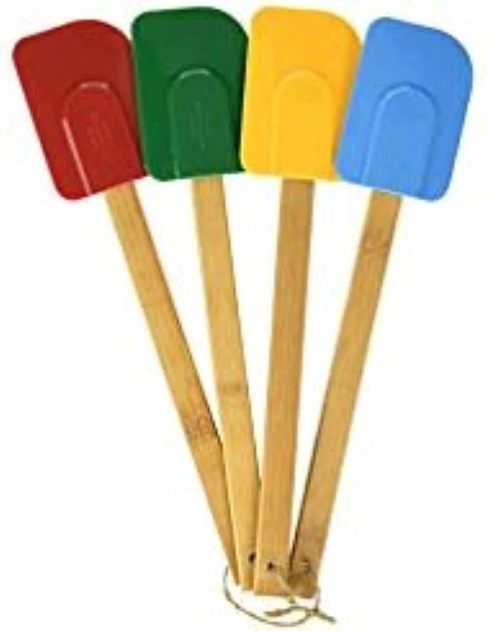 Goodcook 4-Pack Silicone & Bamboo Rubber Spatulas for Easy Cleaning | Image