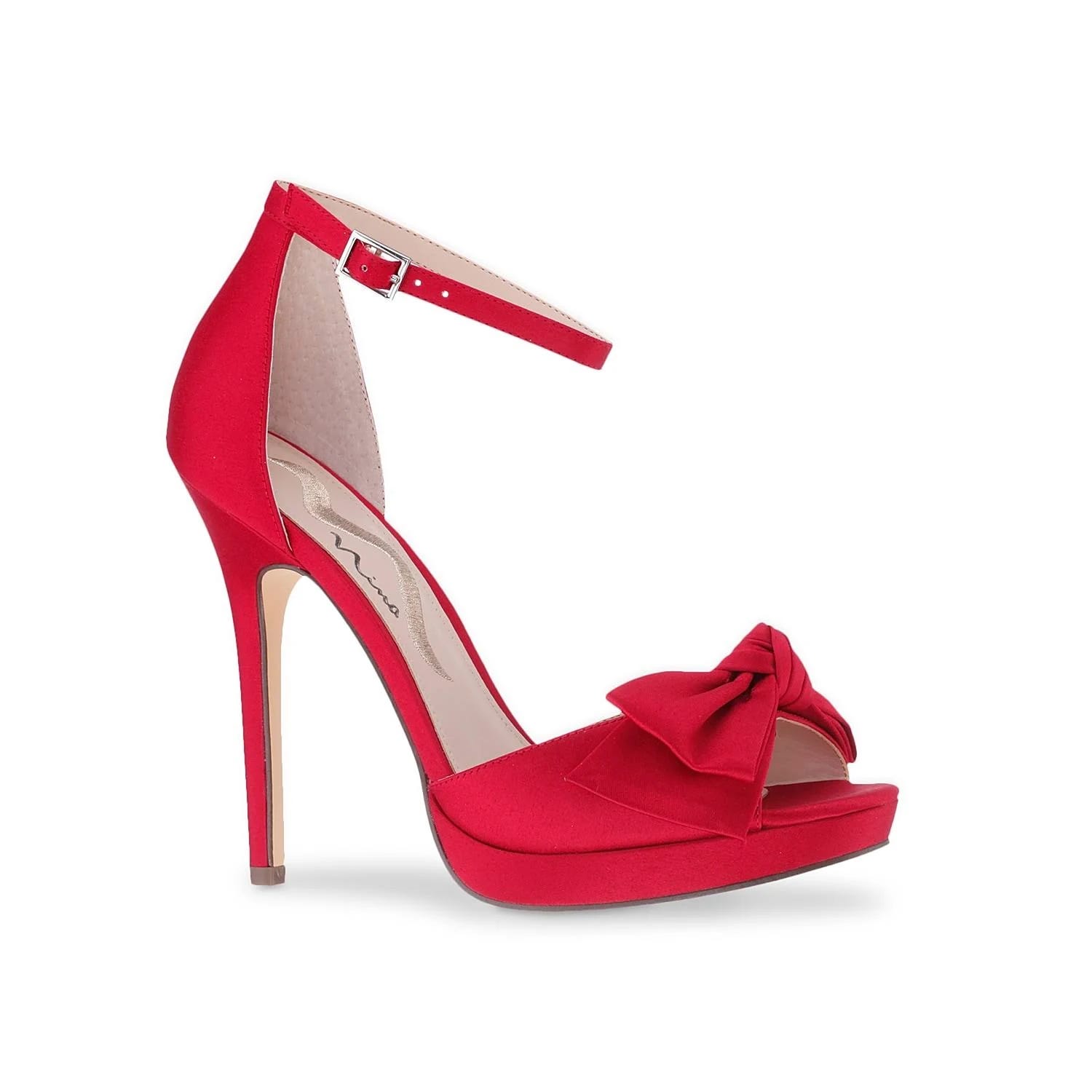 Elegant Red Strappy Heels: Nina Freedom Sandal for Women | Image