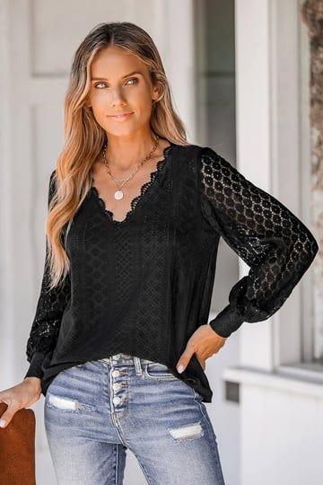 scalloped-lace-v-neck-blouse-blackxs-1