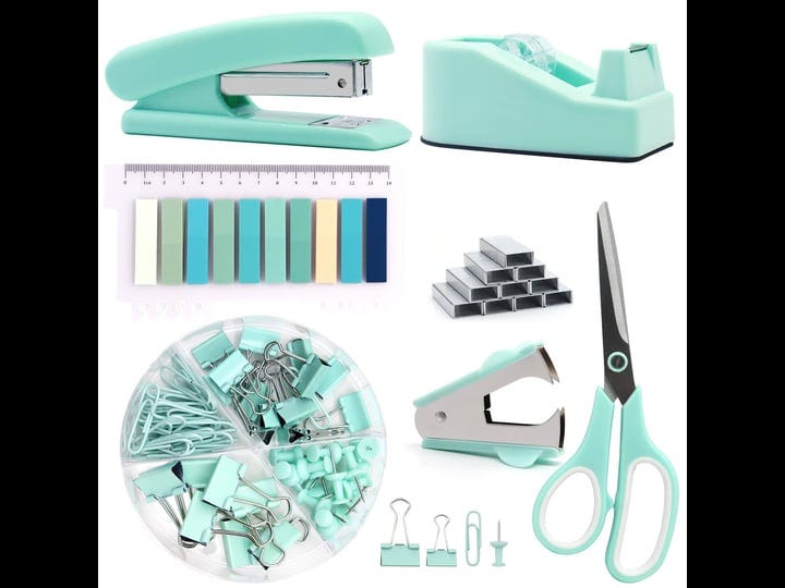 green-office-suppliesupiho-teal-desk-accessoriesstapler-and-tape-dispenser-set-for-women-with-staple-1