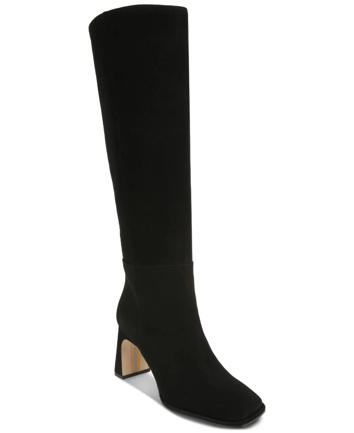 Elegant Black Suede Boots with Zipper Closure | Image