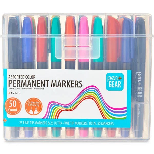 Pen+Gear Permanent Markers: Vivid, Water-Resistant Colors for All Your Crafting Needs | Image