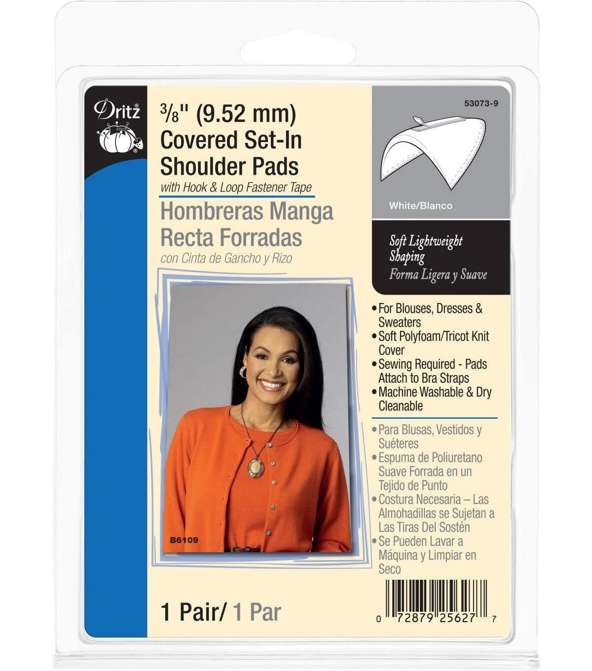 Dritz Covered Set-In Shoulder Pads for Garment Sewing Projects | Image