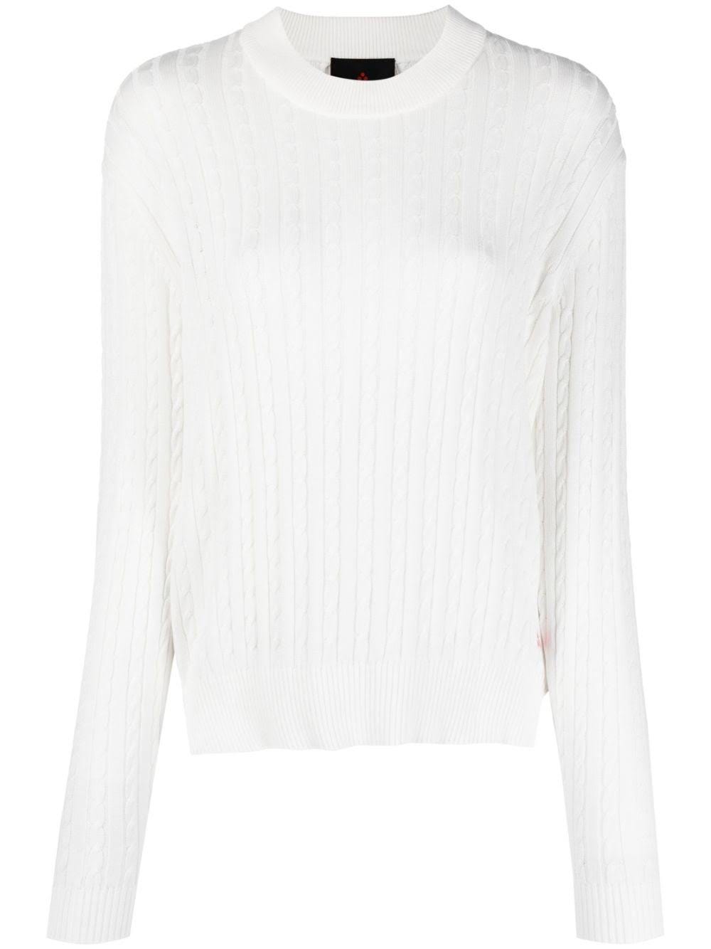 Elegant White Cable-Knit Jumper from Peuterey | Image