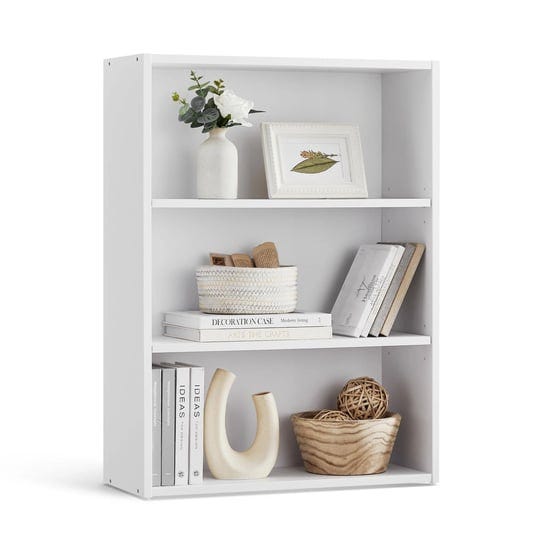 vasagle-bookshelf-3-tier-open-bookcase-with-adjustable-storage-shelves-floor-standing-unit-white-1