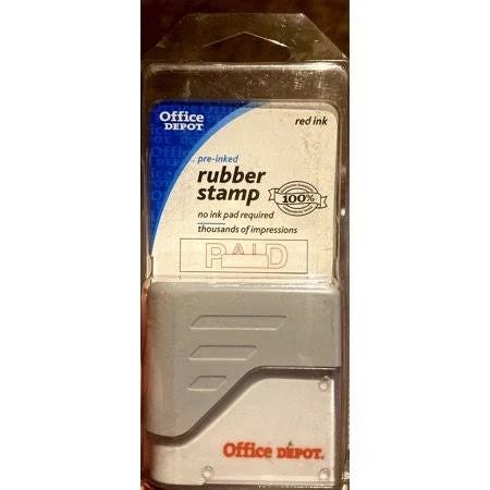 Office Depot Pre-Inked Rubber Stamp (New, Discontinued Brand) | Image