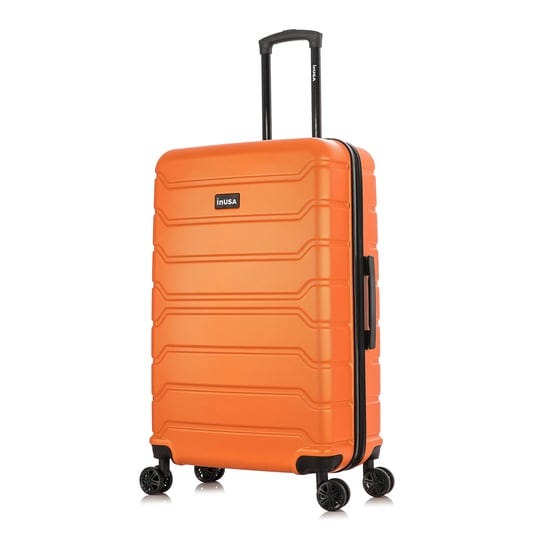 inusa-trend-lightweight-hardside-large-checked-spinner-suitcase-orange-1