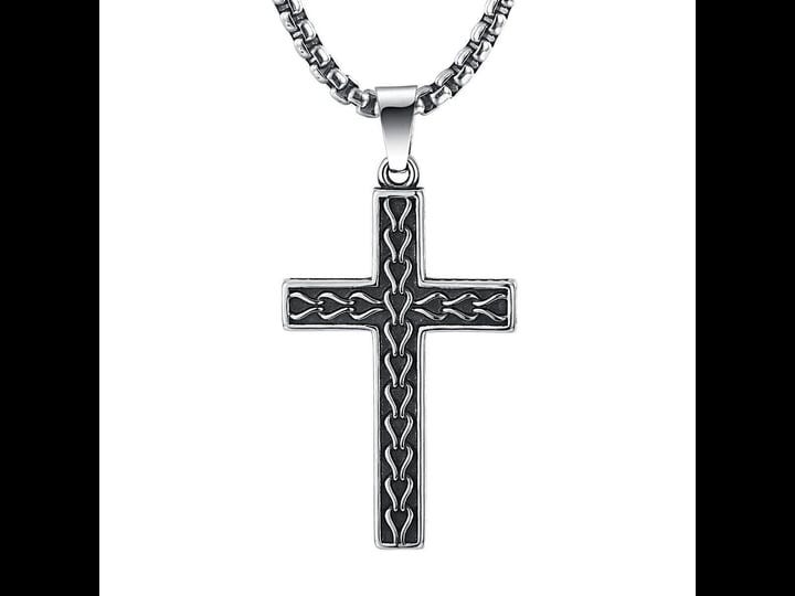 2ndlink-classic-black-mens-titanium-cross-necklace-pendant22-5-rolo-curb-chain-1