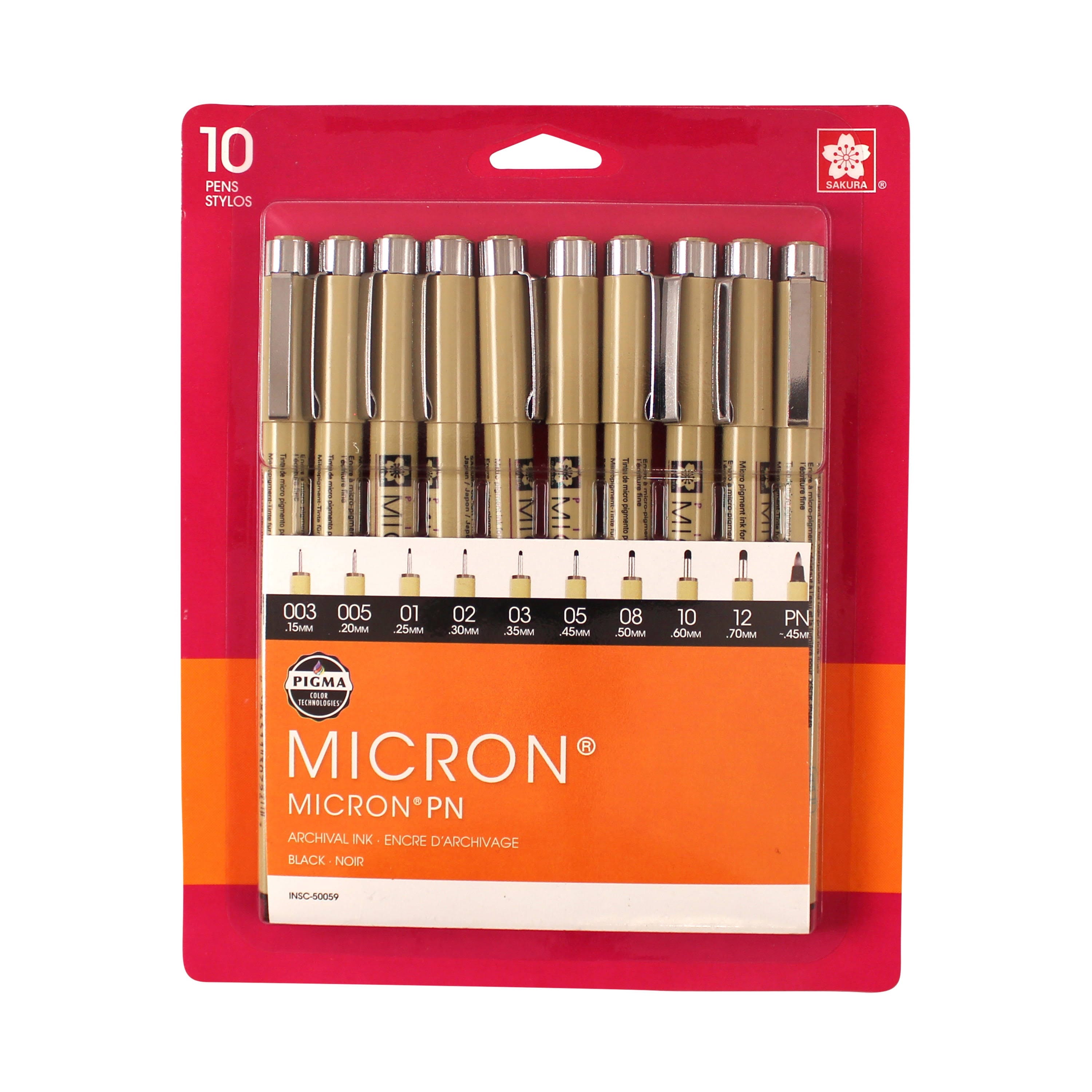 Sakura Pigma Micron Pen Set, 10-Pens in Black | Image