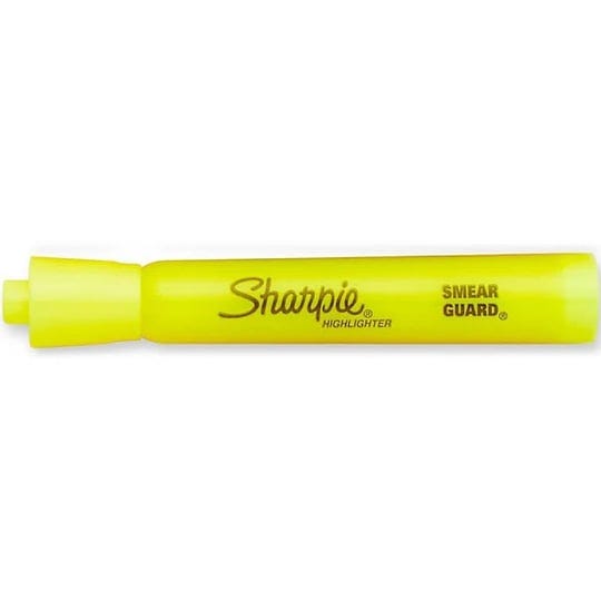 sharpie-fluorescent-yellow-highlighter-chisel-tip-smear-guard-sold-individuallypens-and-pencils-1