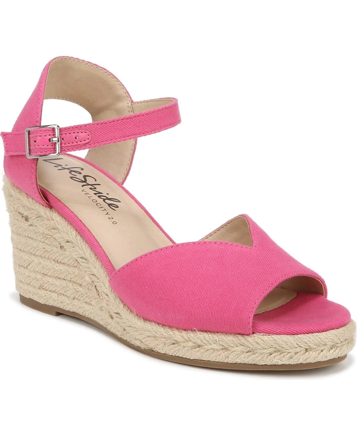 French Pink Women's Espadrille Wedge Shoes: All-Day Comfort and Elegance | Image