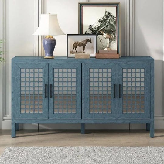 retro-style-sideboard-cabinet-with-closed-grain-pattern-for-dining-room-blue-1