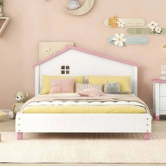 bellemave-full-kids-platform-bed-with-house-shaped-headboard-toddler-bed-frame-with-shelve-behind-th-1