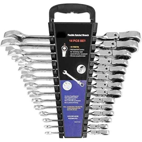 prostormer-14-piece-ratcheting-wrench-set-sae-1-4-7-8-chrome-vanadium-steel-flex-head-combination-wr-1