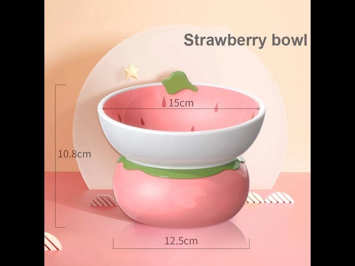 elevated-cat-food-bowls-fruit-shape-groomy-strawberry-1