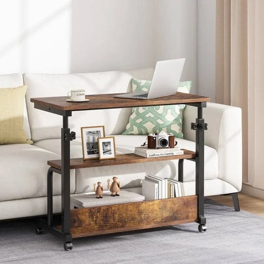 portable-side-table-desk-with-wheels-height-adjustable-rolling-bedside-sofa-couch-table-brown-1