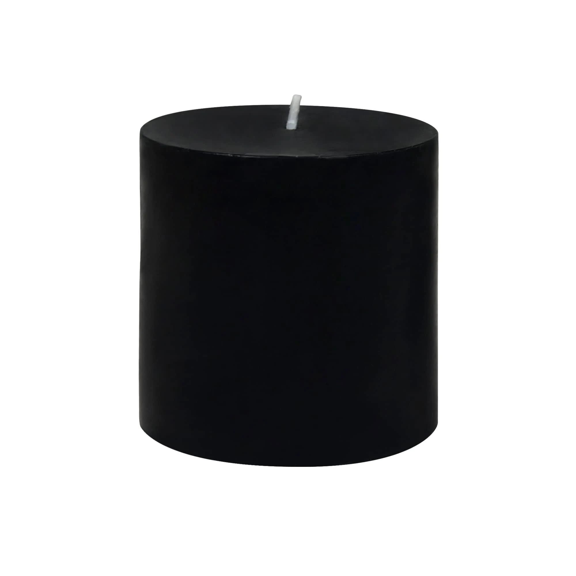 Black Small Zest Pillar Candle with Smokeless and Dripless Feature (3