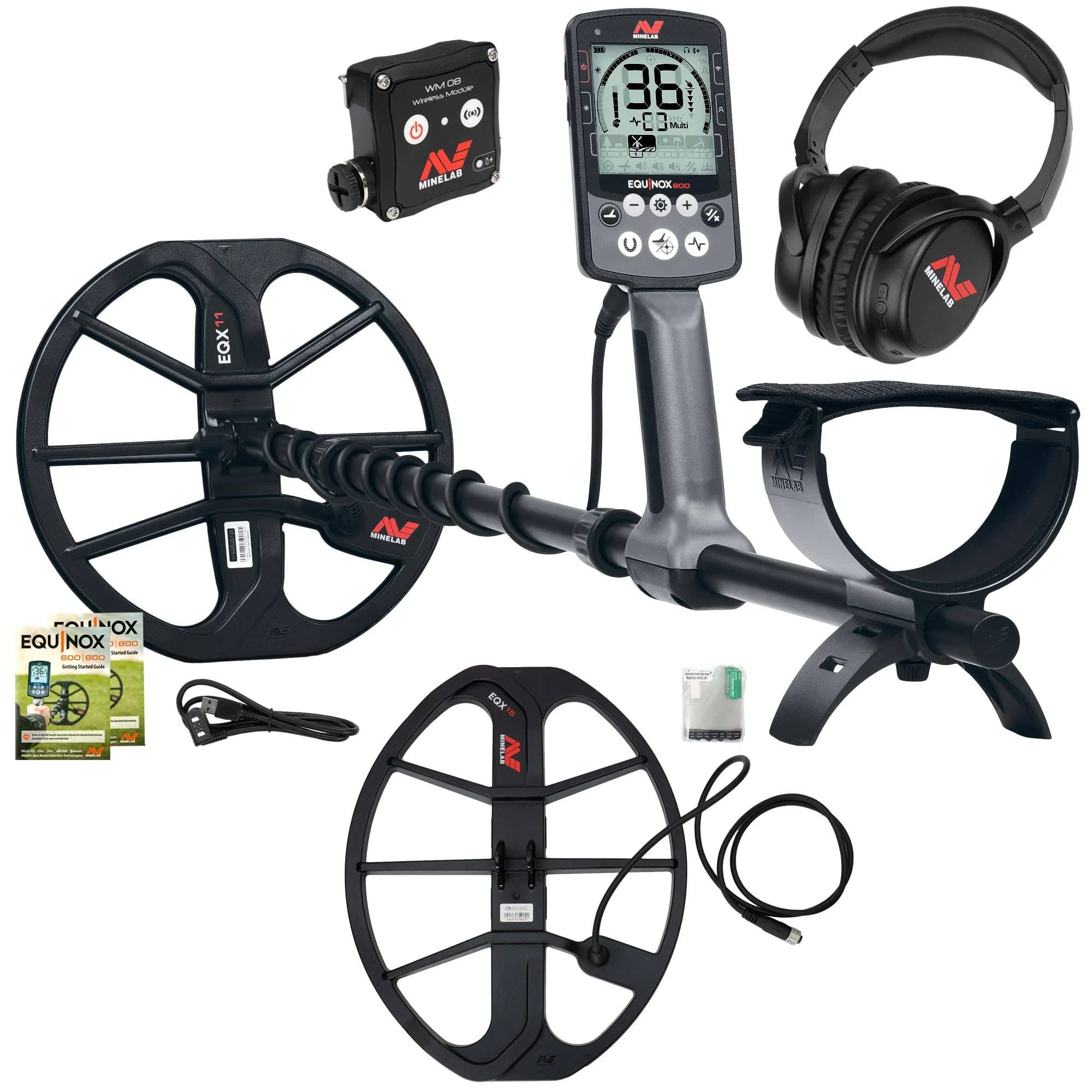 Minelab Equinox 800 Metal Detector with 15inch Double-D Waterproof Smart Search Coil and 4 Detect Settings | Image