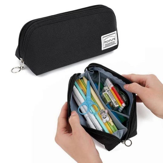 michtune-pencil-caselarge-opening-pencil-pouchzipper-closureportable-stationery-organizer-pen-caseof-1