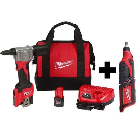 milwaukee-255022246020-m12-12-volt-lithium-ion-cordless-rivet-tool-kit-with-2-1-5ah-batteries-and-ch-1