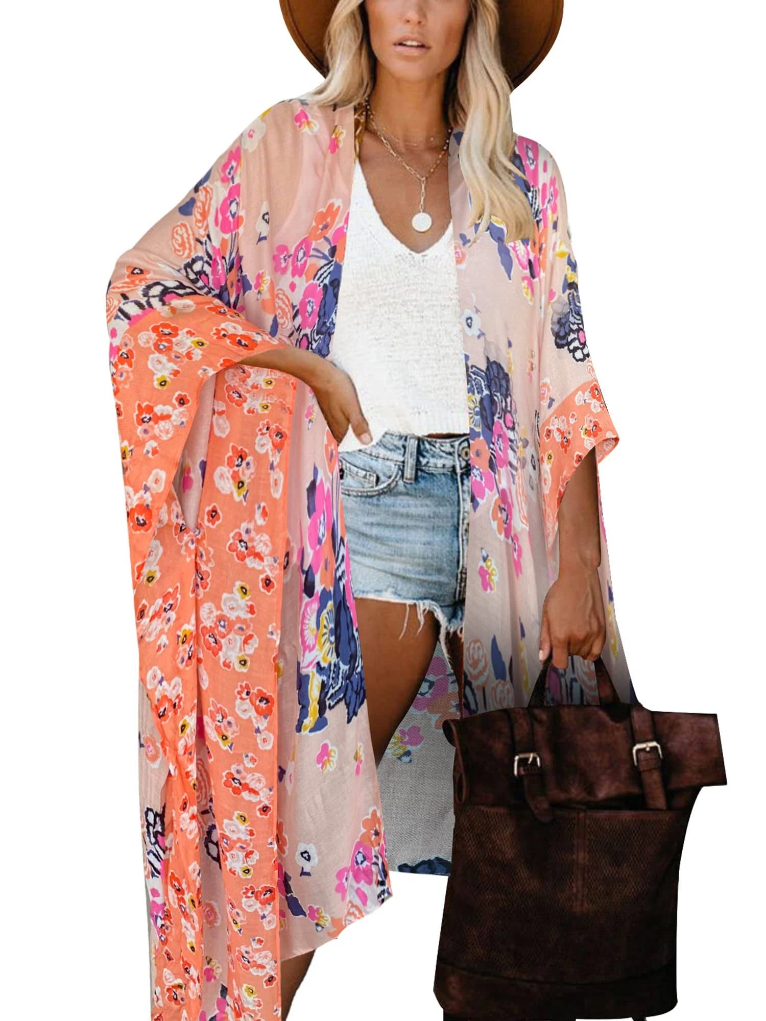 Relaxed Bohemian Beach Cover-Up Swimsuit Kimono | Image