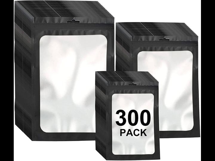 meacolia-300-pack-3-sizes-resealable-mylar-bags-food-storage-smell-proof-bags-with-front-window-pack-1