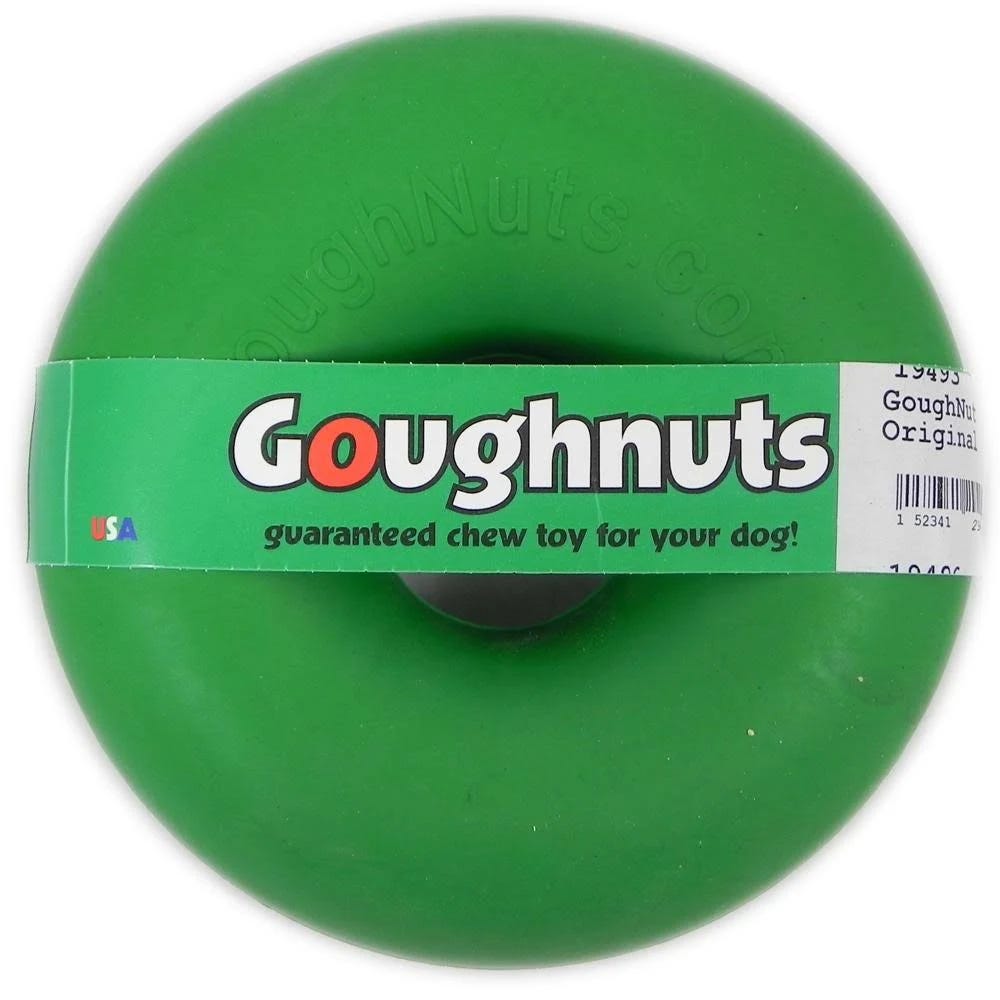 Safe and Durable GoughNuts Dog Chew Toy - Green Original Ring for Teething Puppies (30-60lb) | Image