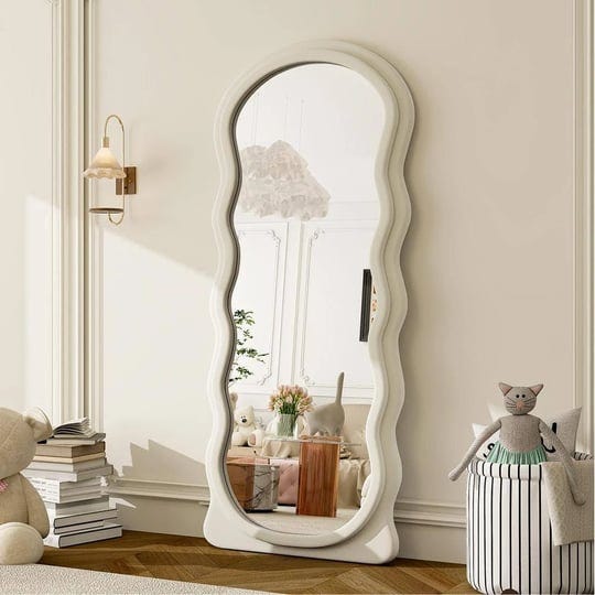 30-in-w-x-71-in-h-irregular-white-flannelette-wood-framed-wave-shaped-full-length-mirror-1