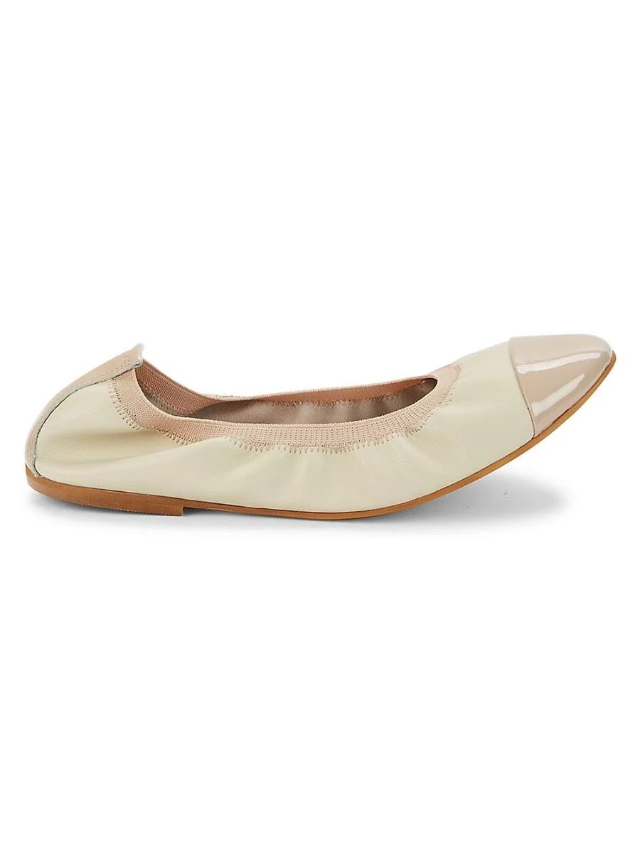 Elegant Cream Leather Ballet Flats for Comfort and Style | Image