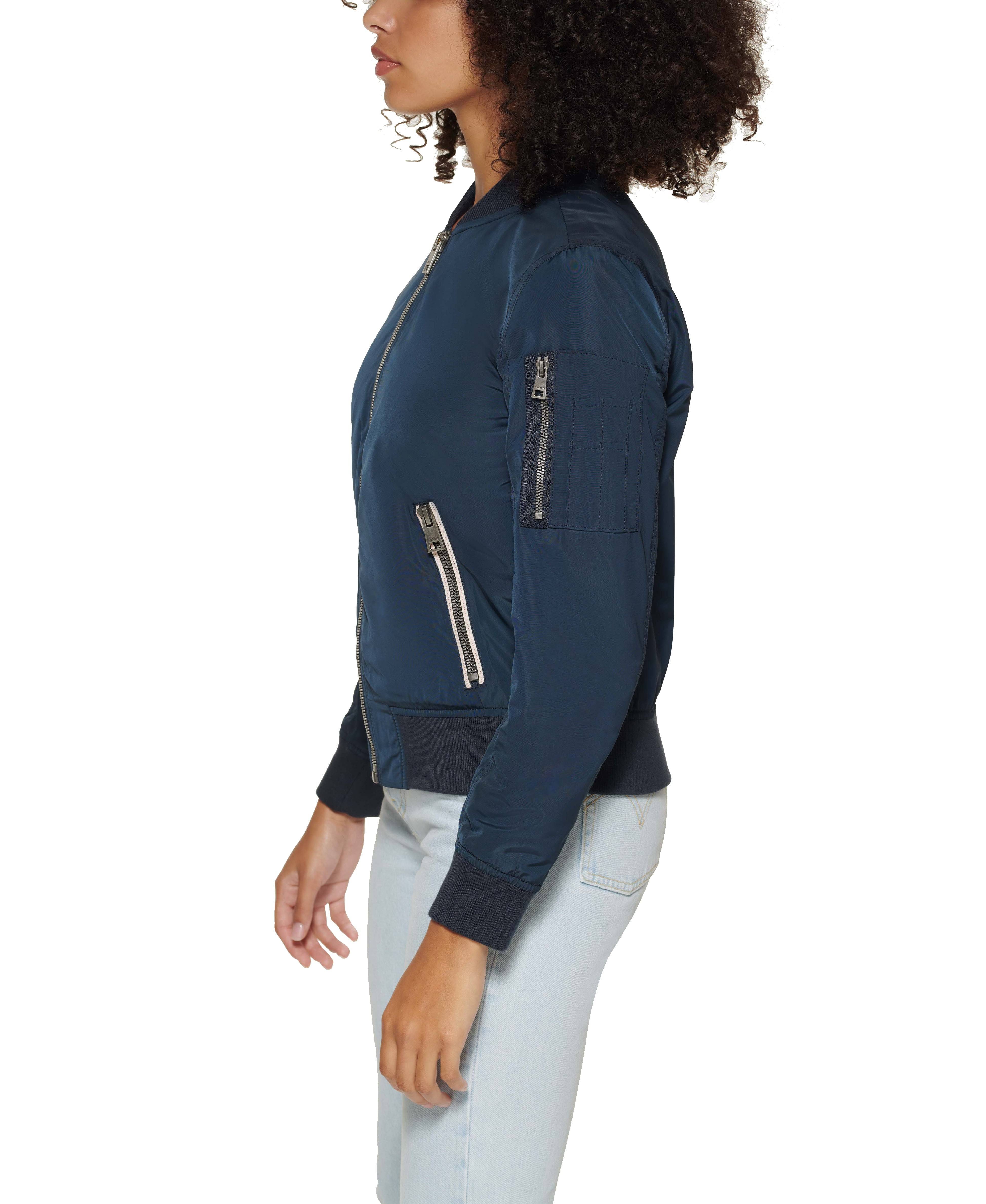 Comfy Levi's Navy Bomber Jacket with Zip Detail | Image