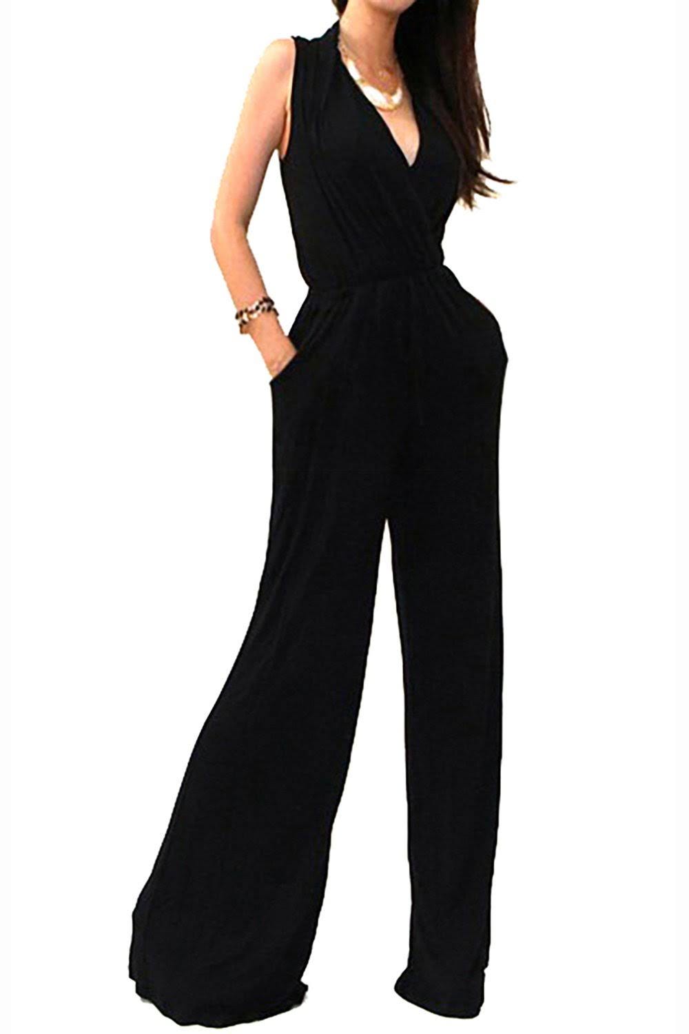 Elegant Rayon Jersey Knit Wrap Jumpsuit | Image